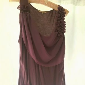 Mauve top viscose ruffled fancy shirt